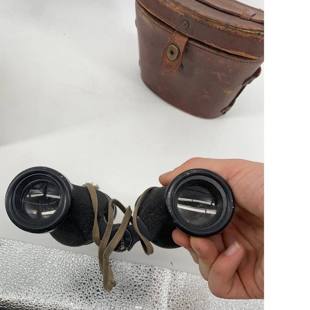 Vintage 1943‎ Nash-Kelvinator M3 6x30 Binoculars with M17 Leather Case WWII